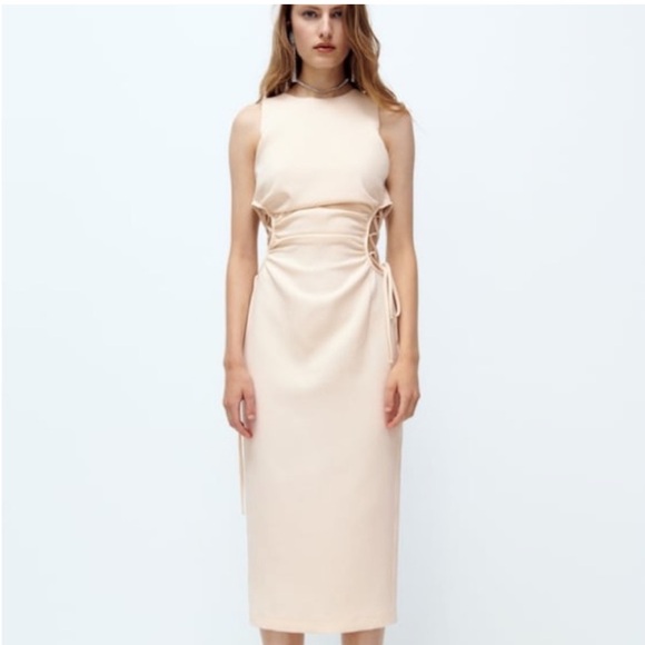 Zara Dresses & Skirts - NWT Zara Cut Out Dress | XS Oatmeal Color